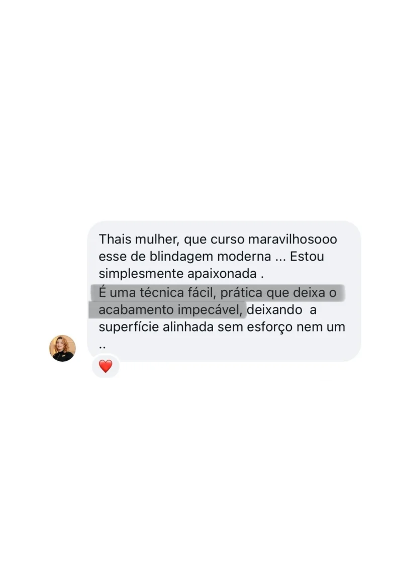 Mensagem de aluna sobre a técnica