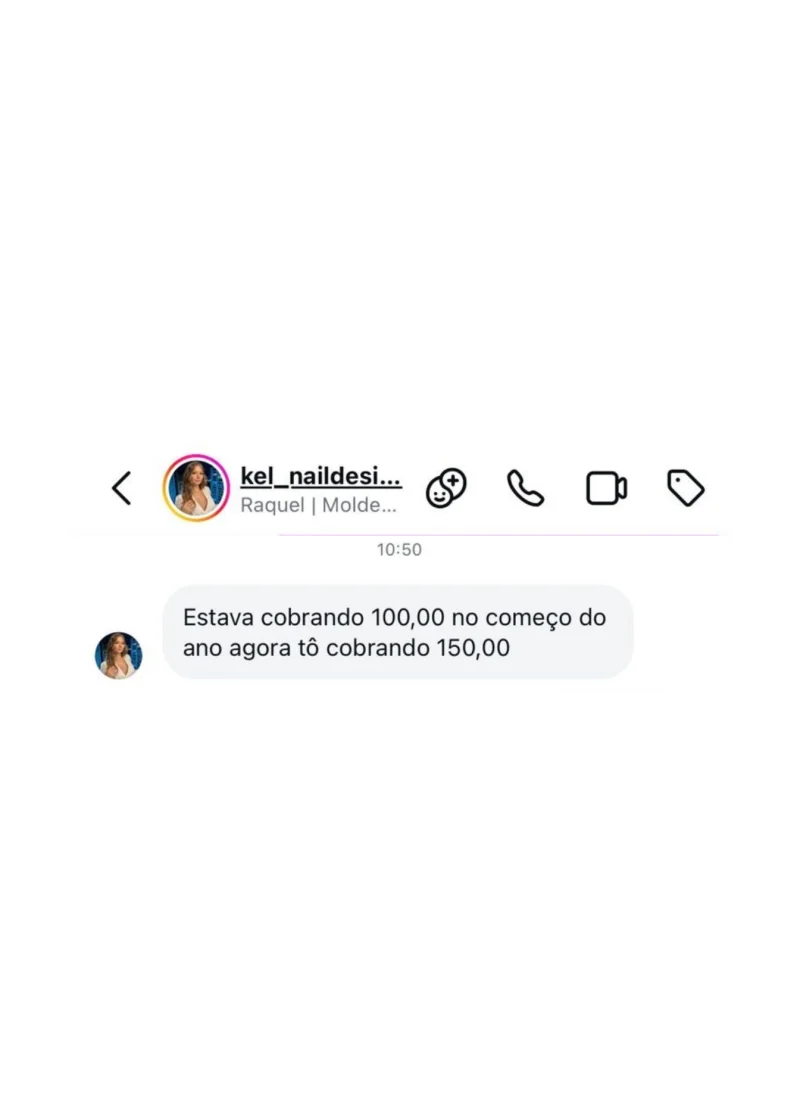 Depoimento de aluna sobre o aumento do preço